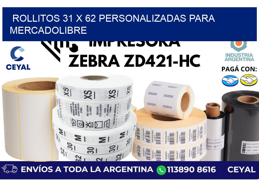 rollitos 31 x 62 personalizadas para mercadolibre