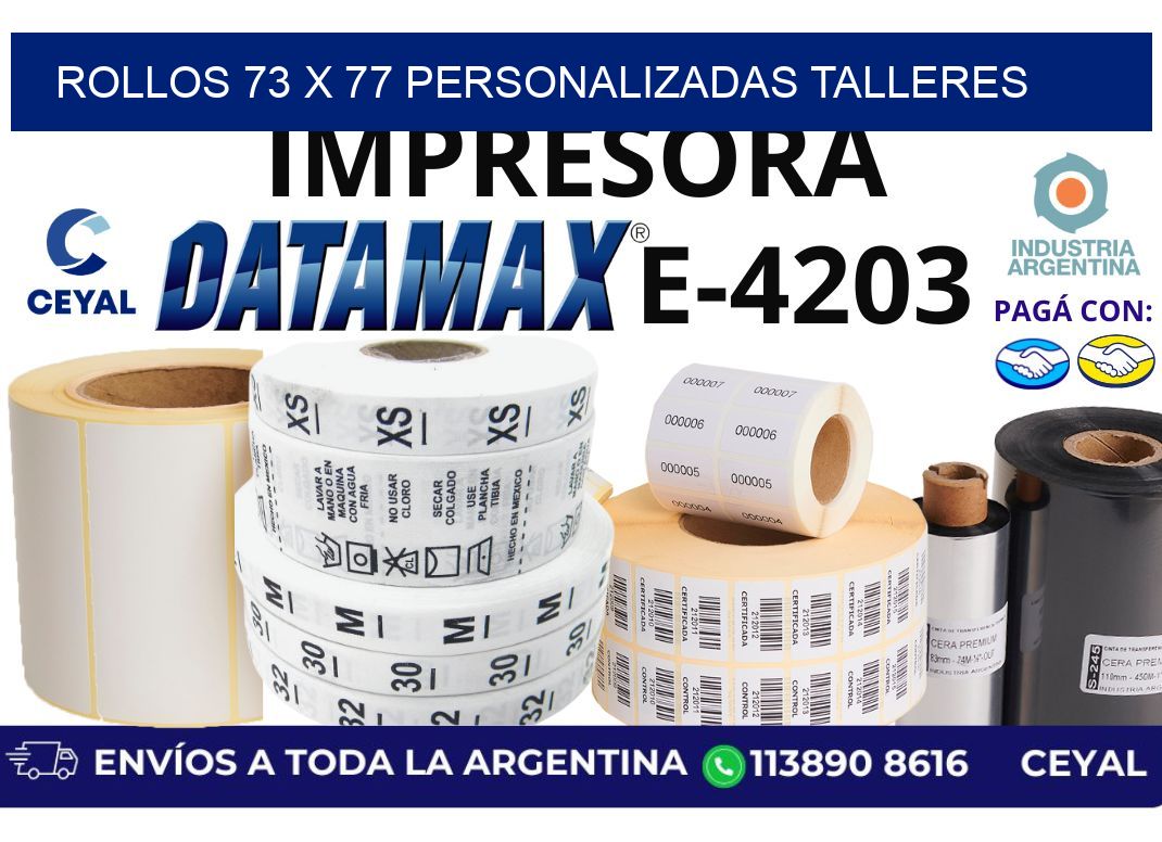 rollos 73 x 77 personalizadas talleres