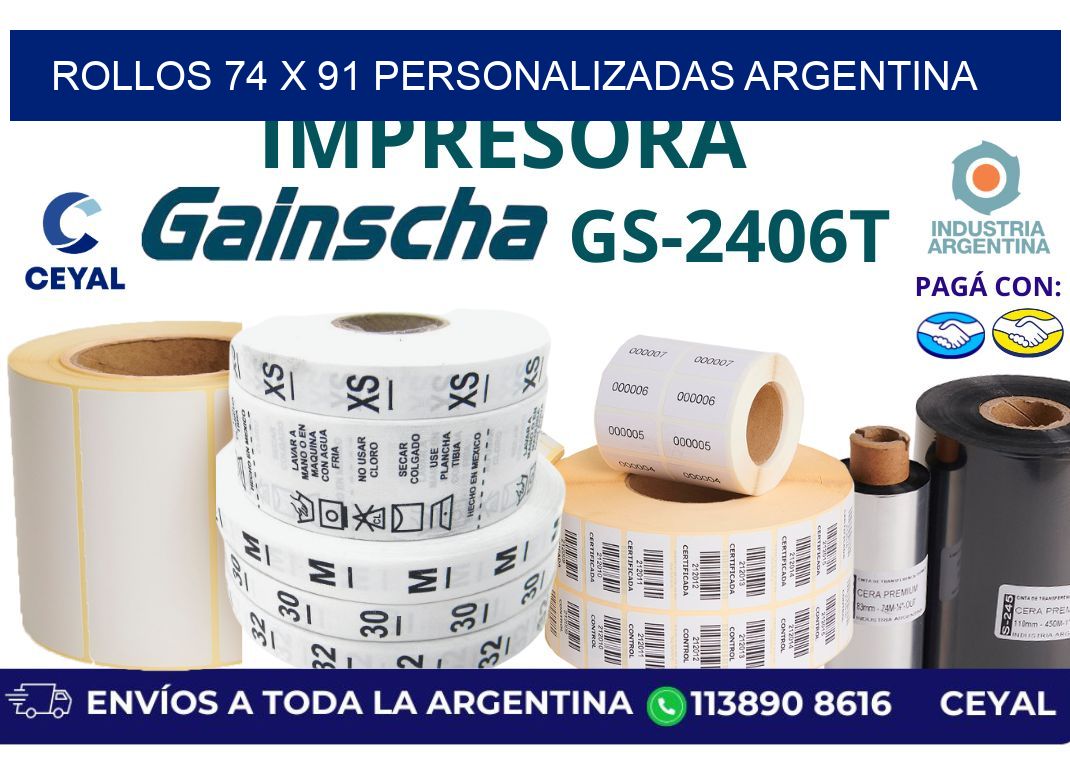 rollos 74 x 91 personalizadas argentina