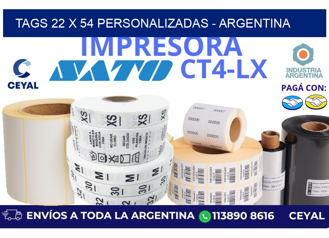 tags 22 x 54 personalizadas – Argentina