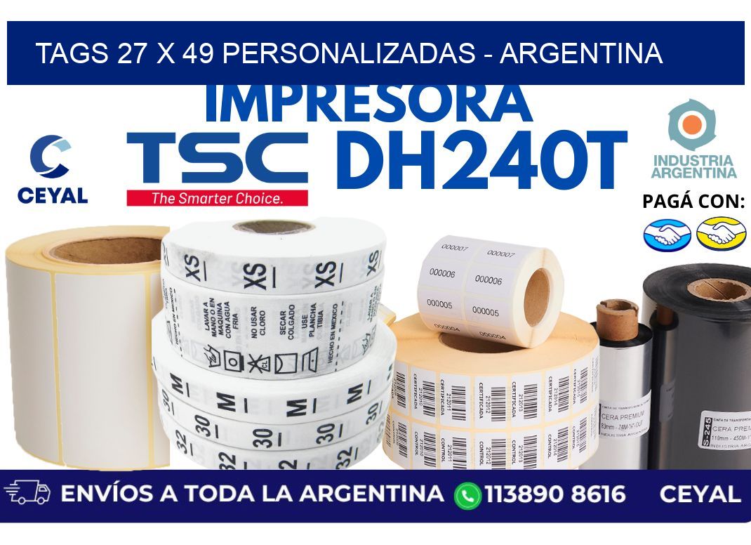 tags 27 x 49 personalizadas - Argentina