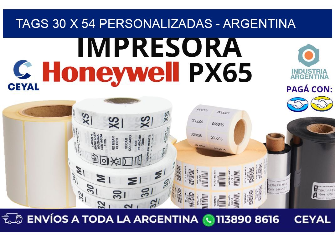 tags 30 x 54 personalizadas – Argentina