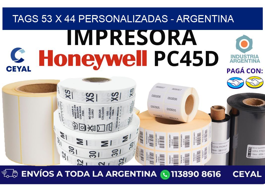 tags 53 x 44 personalizadas – Argentina