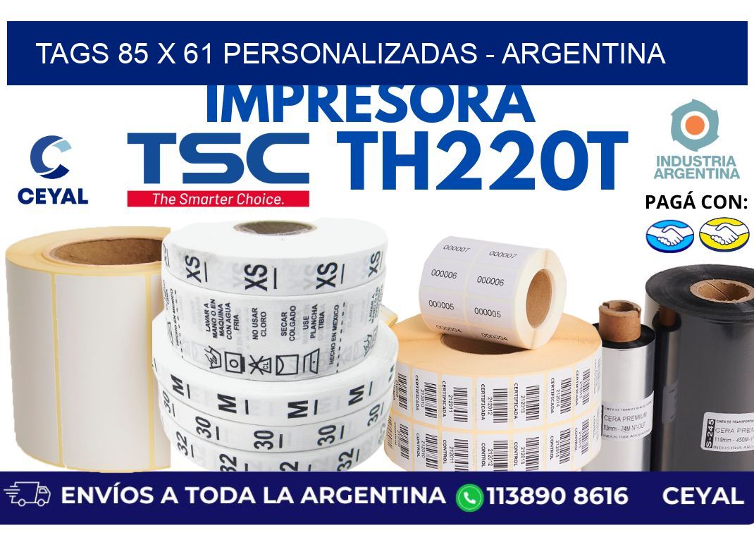 tags 85 x 61 personalizadas – Argentina
