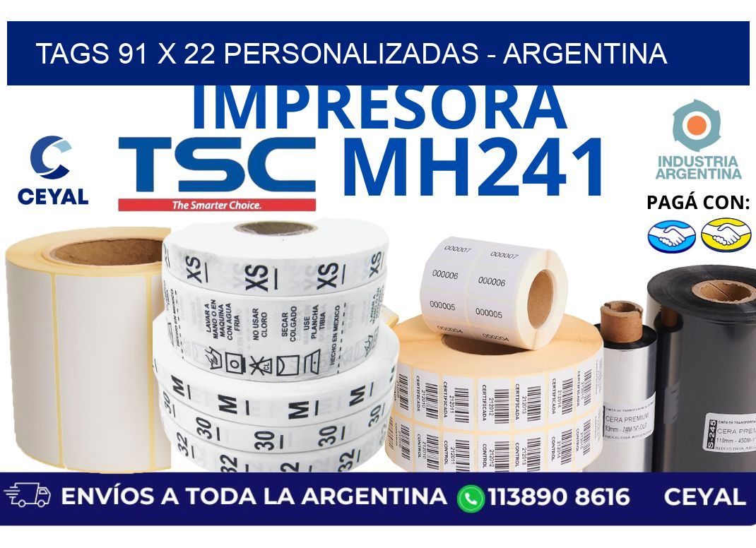 tags 91 x 22 personalizadas - Argentina