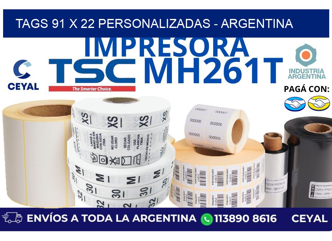 tags 91 x 22 personalizadas – Argentina