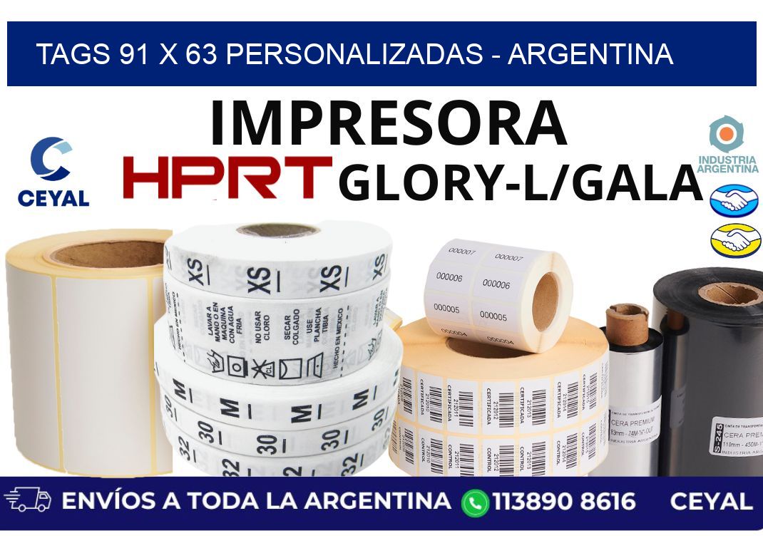 tags 91 x 63 personalizadas - Argentina