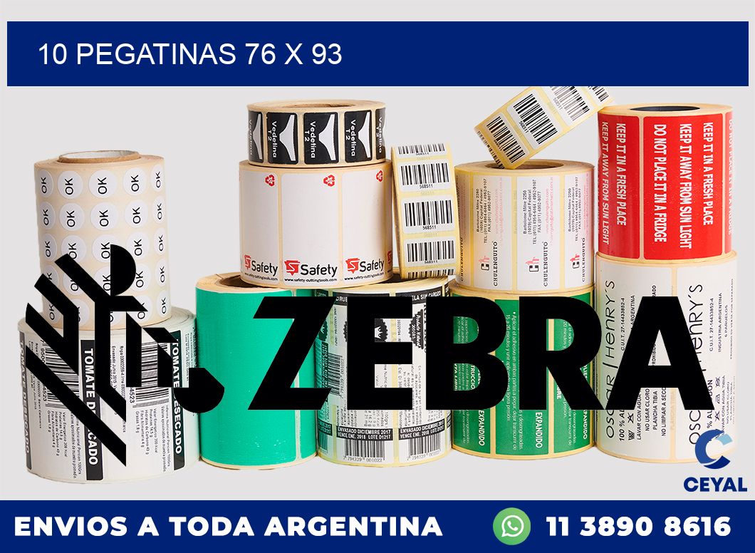 10 PEGATINAS 76 x 93