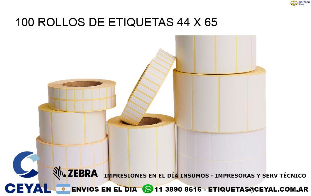 100 ROLLOS DE ETIQUETAS 44 x 65