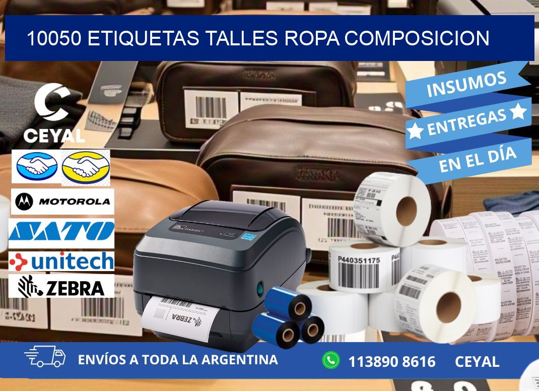 10050 ETIQUETAS TALLES ROPA COMPOSICION