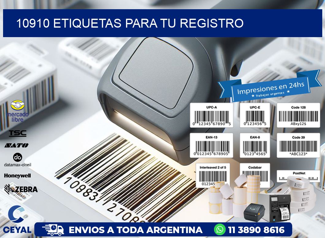10910 etiquetas para tu registro