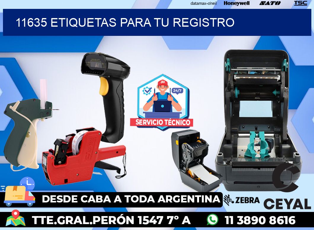 11635 etiquetas para tu registro