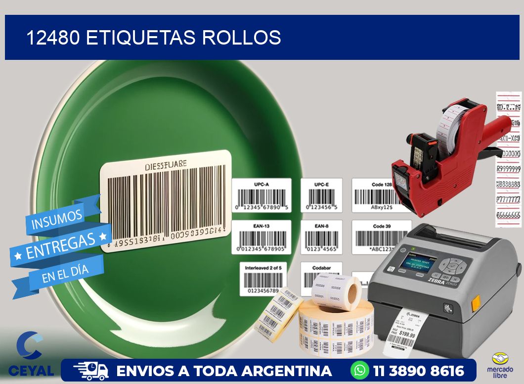 12480 etiquetas rollos
