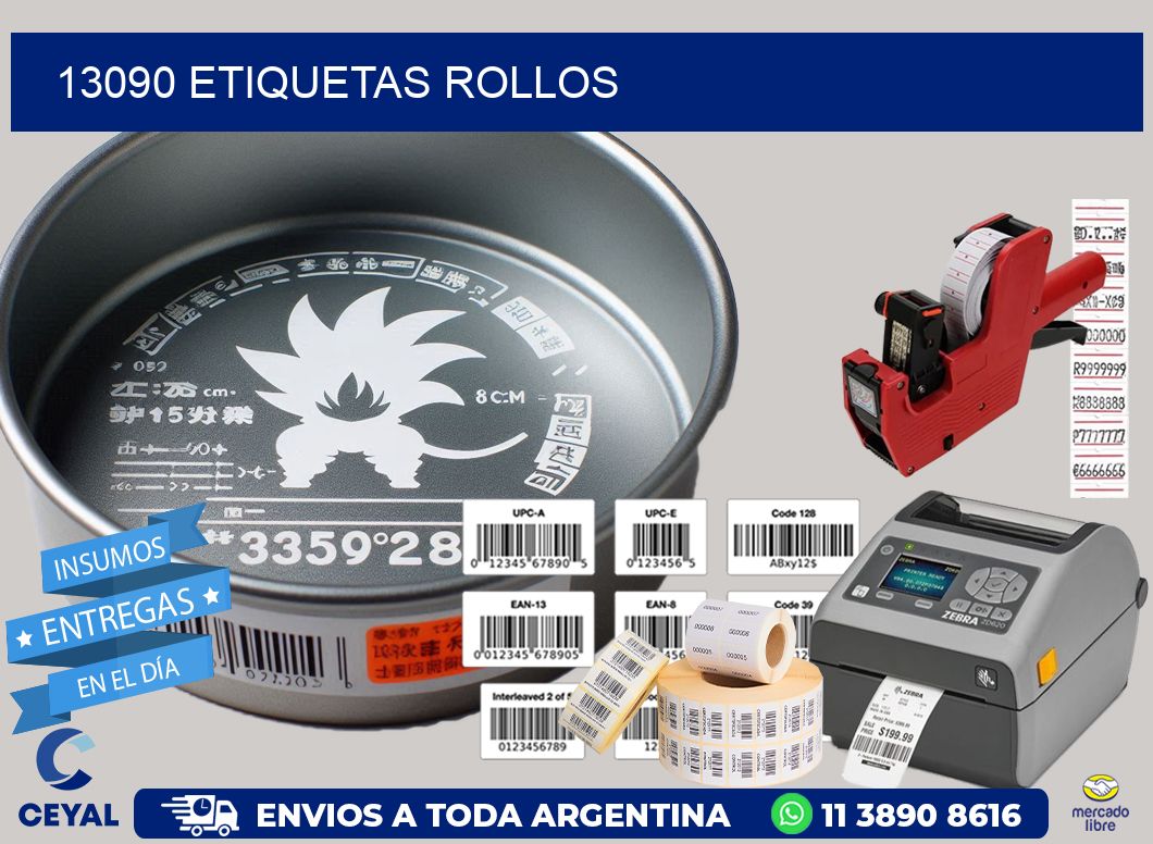 13090 etiquetas rollos