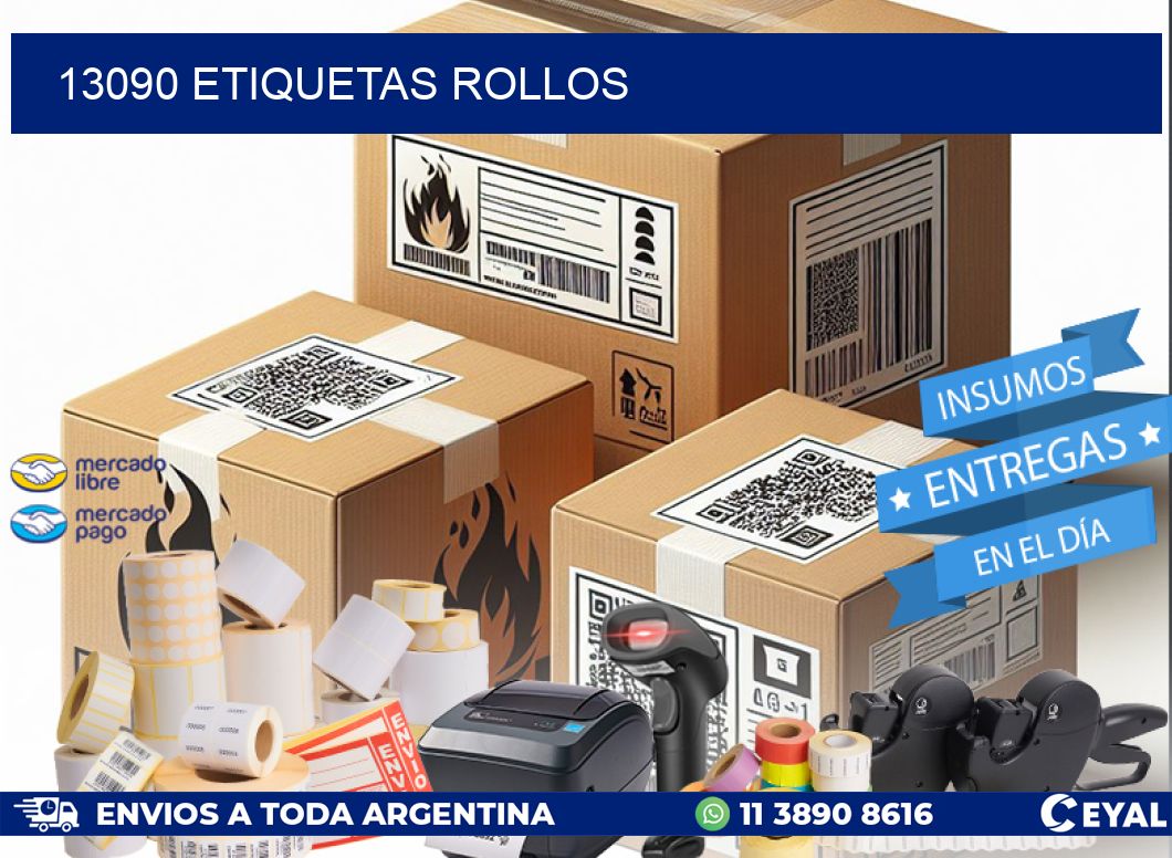 13090 etiquetas rollos
