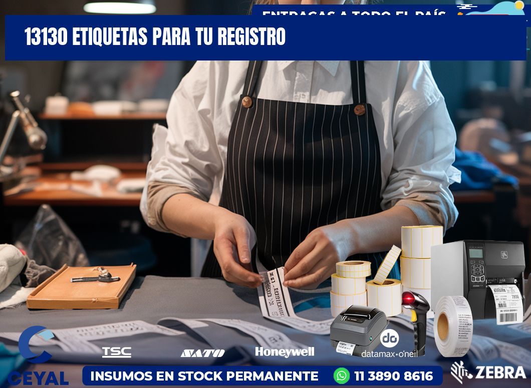 13130 etiquetas para tu registro