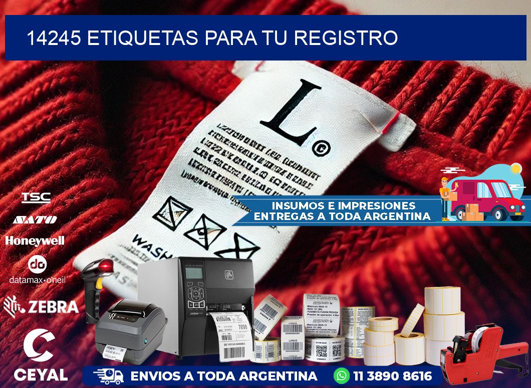 14245 etiquetas para tu registro