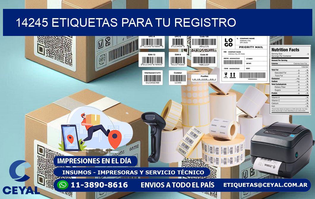 14245 etiquetas para tu registro