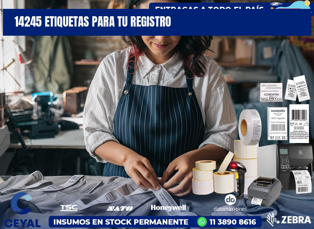 14245 etiquetas para tu registro