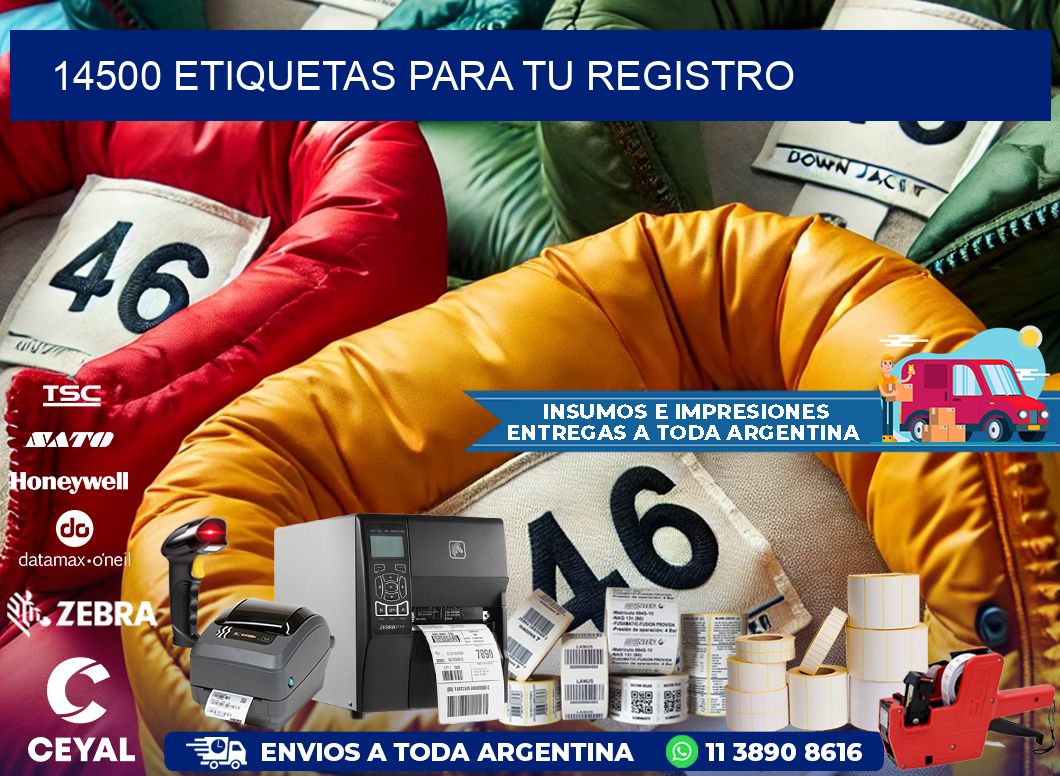 14500 etiquetas para tu registro
