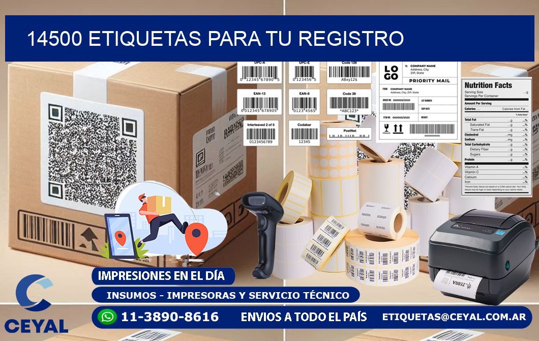 14500 etiquetas para tu registro