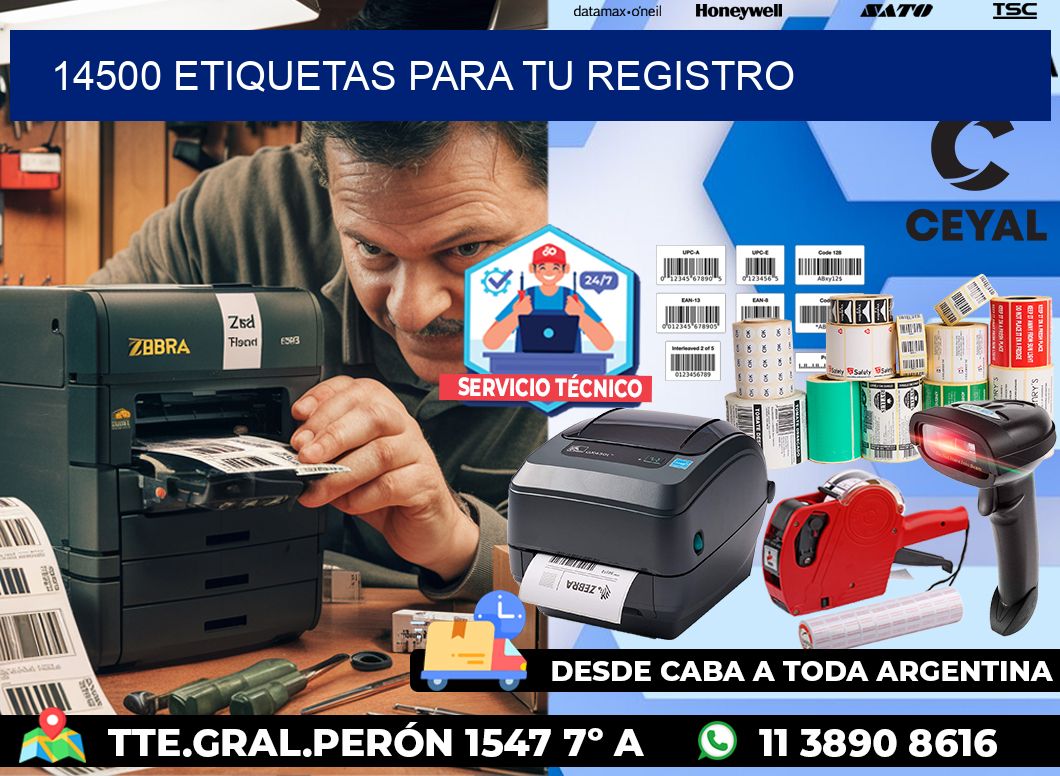 14500 etiquetas para tu registro