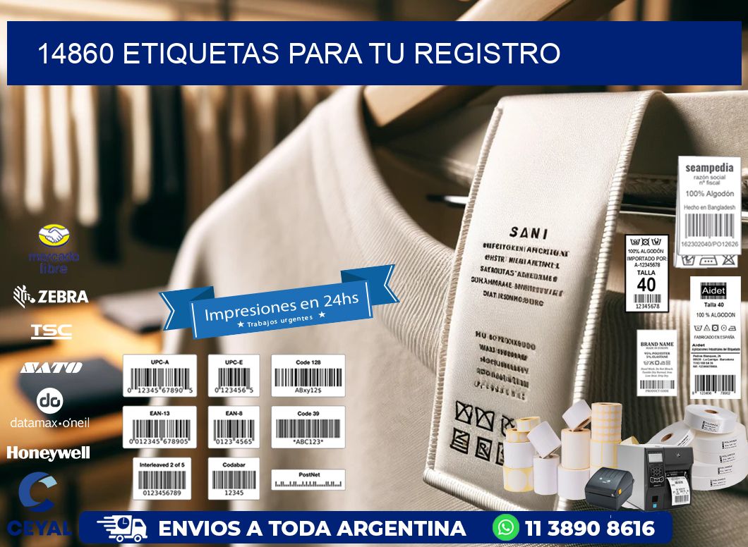 14860 etiquetas para tu registro