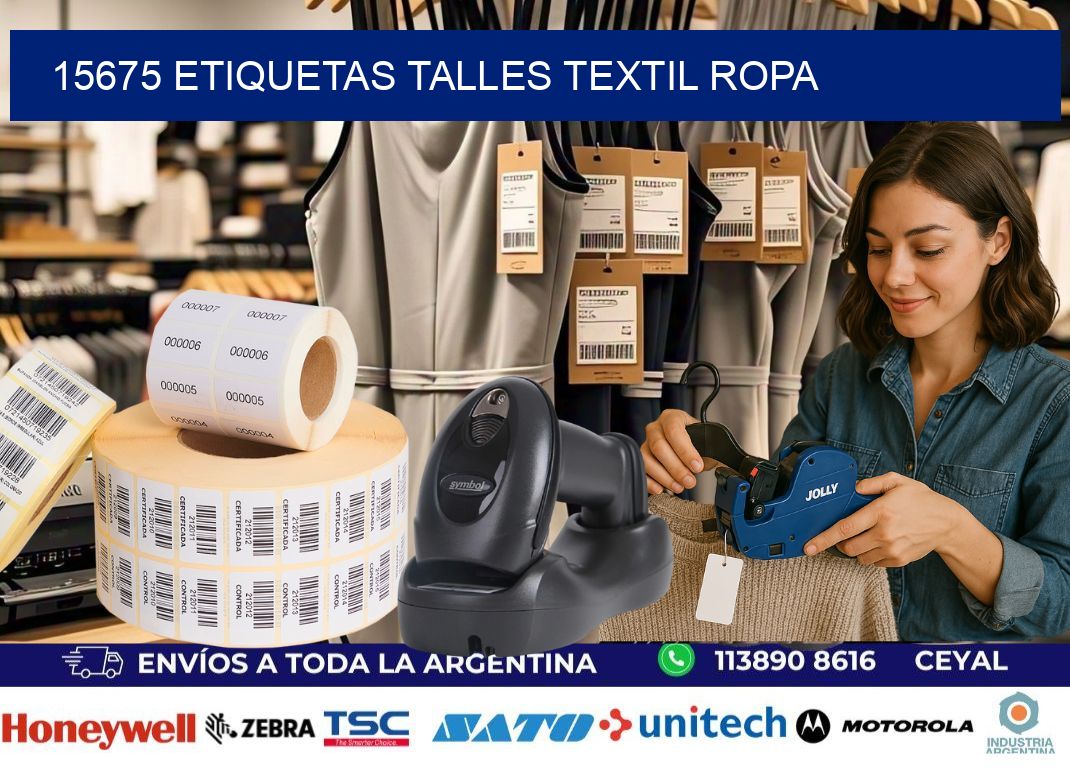 15675 ETIQUETAS TALLES TEXTIL ROPA
