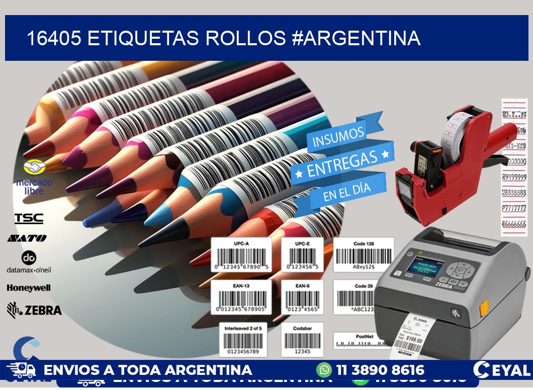 16405 etiquetas rollos #ARGENTINA