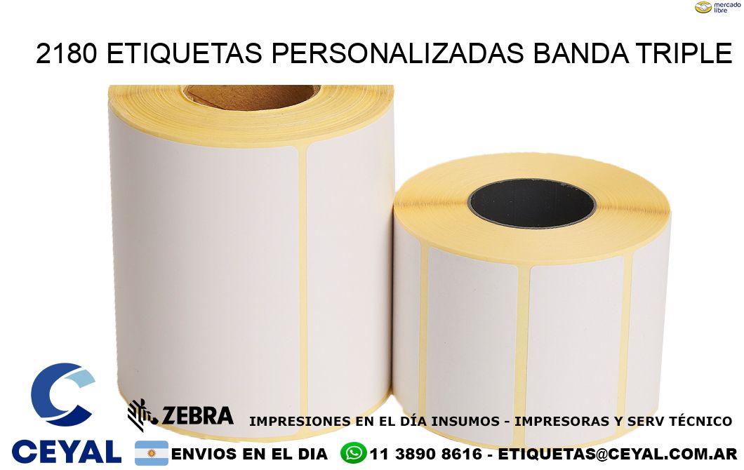 2180 Etiquetas personalizadas banda triple