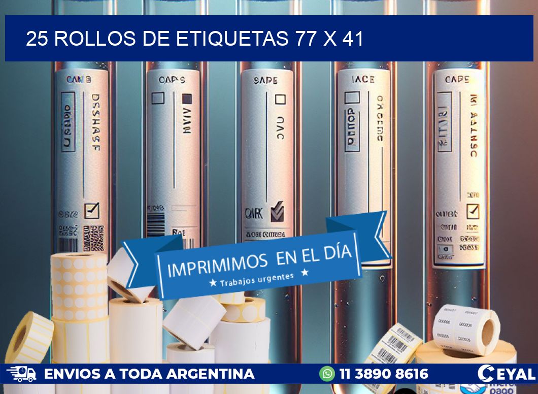 25 ROLLOS DE ETIQUETAS 77 x 41