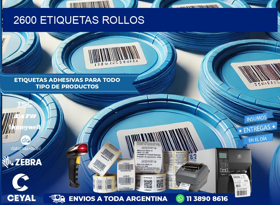 2600 etiquetas rollos
