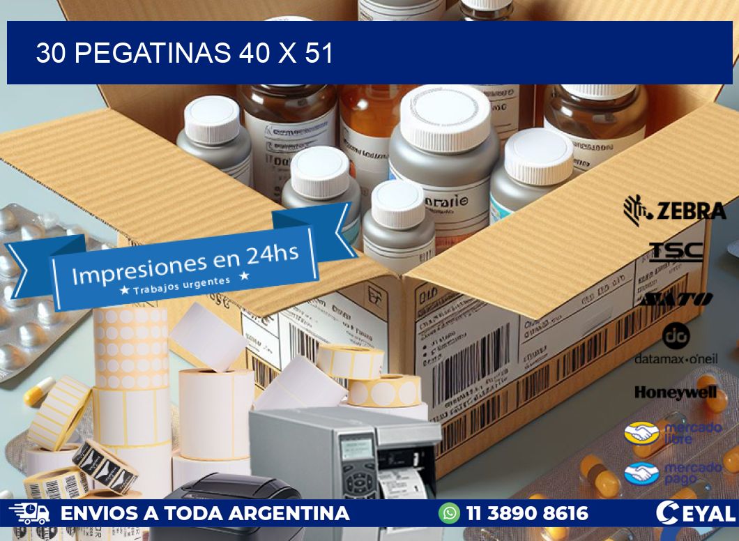 30 PEGATINAS 40 x 51