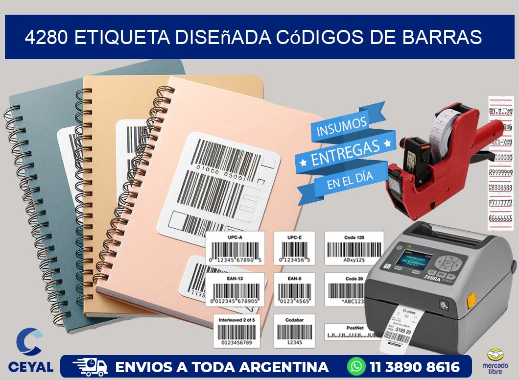 4280 etiqueta diseñada códigos de barras