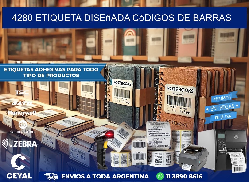 4280 etiqueta diseñada códigos de barras