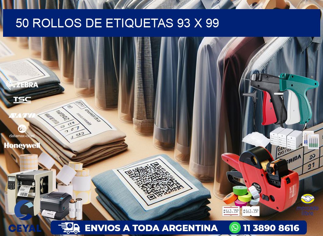 50 ROLLOS DE ETIQUETAS 93 x 99