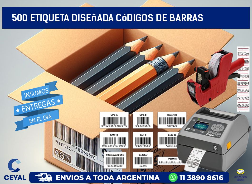 500 etiqueta diseñada códigos de barras