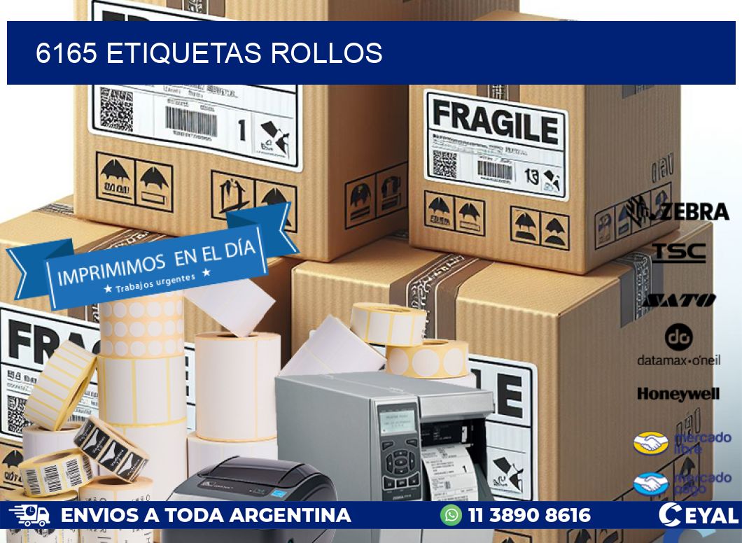 6165 etiquetas rollos