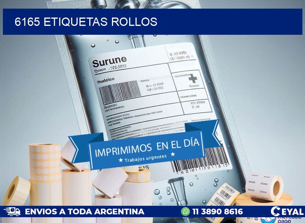 6165 etiquetas rollos