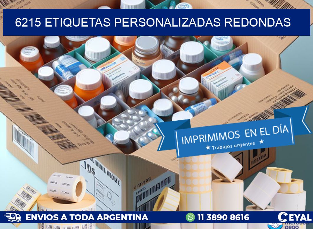 6215 Etiquetas personalizadas redondas