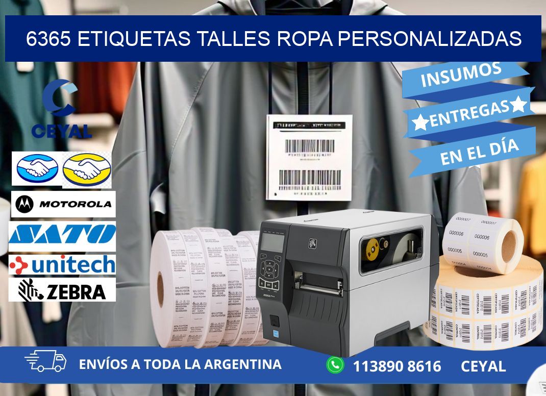6365 ETIQUETAS TALLES ROPA PERSONALIZADAS