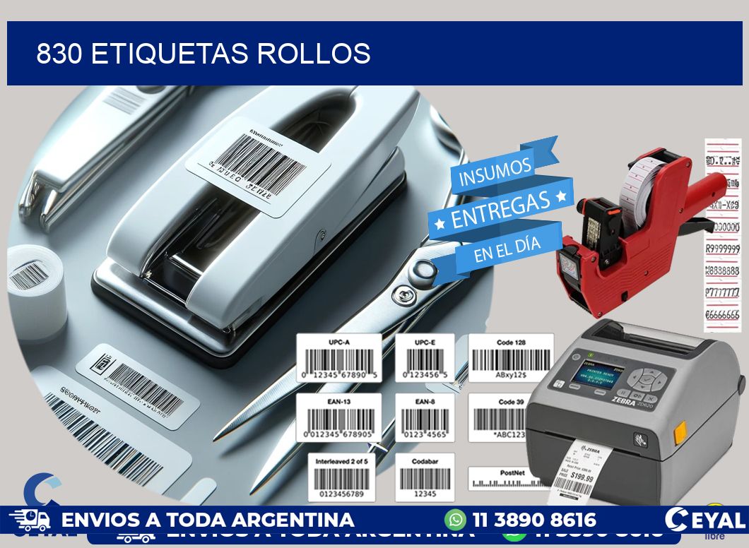 830 etiquetas rollos