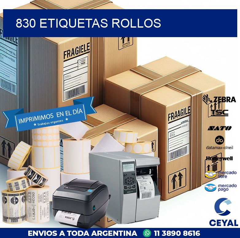 830 etiquetas rollos