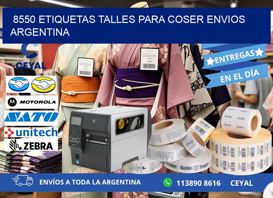 8550 ETIQUETAS TALLES PARA COSER ENVIOS ARGENTINA