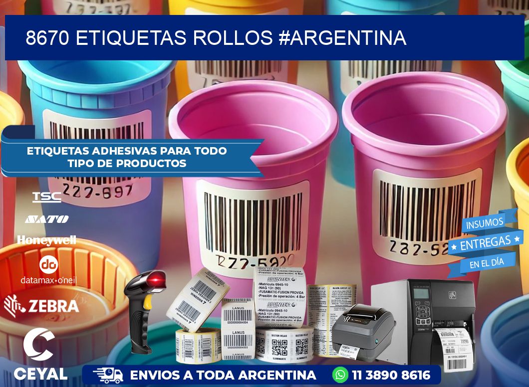 8670 etiquetas rollos #ARGENTINA