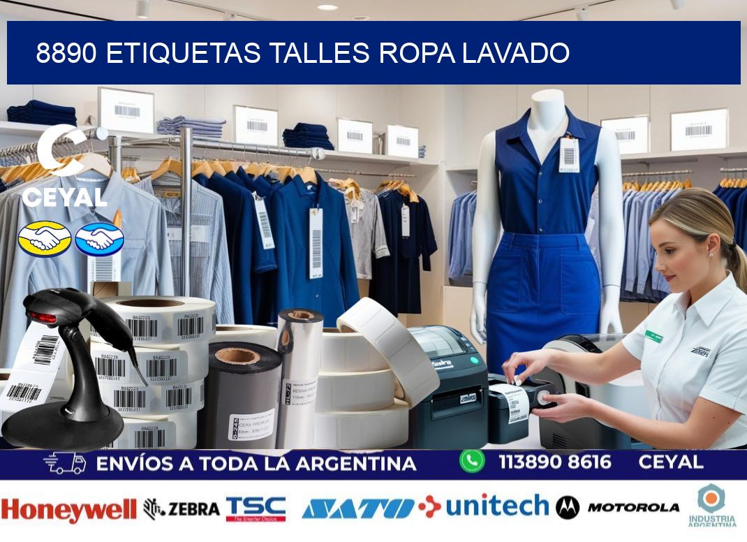 8890 ETIQUETAS TALLES ROPA LAVADO