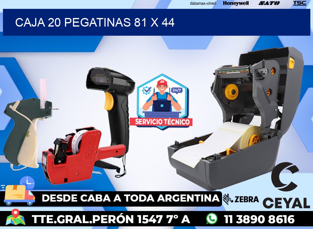CAJA 20 PEGATINAS 81 x 44