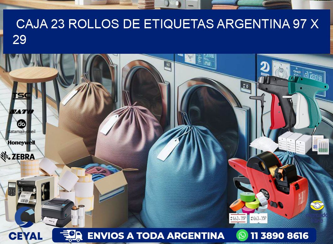 CAJA 23 ROLLOS DE ETIQUETAS ARGENTINA 97 x 29