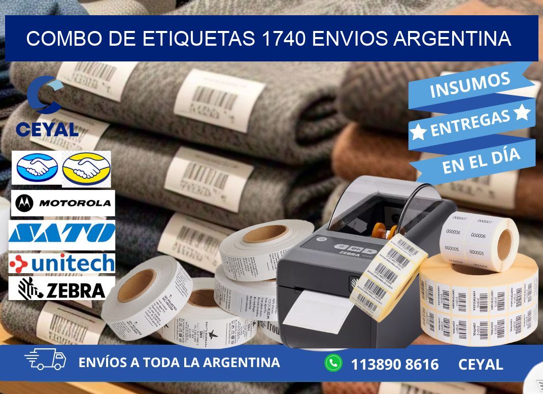 Combo de etiquetas 1740 ENVIOS ARGENTINA