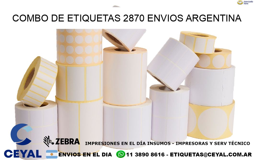 Combo de etiquetas 2870 ENVIOS ARGENTINA